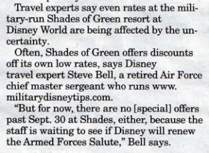 Military Disney Tips Quoted in Military Times Newspapers Off Duty ...