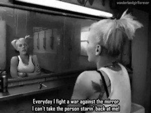 black and white, mirror, music, pink