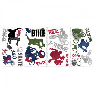 Grey Orange Rmk1705scs All Star Sports Sayings Wall Decal Baby Nursery ...