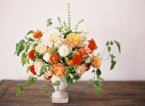 floral arrangement with tomato branches