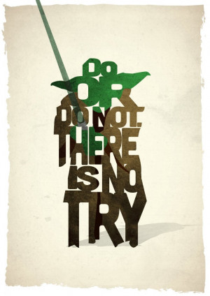Star Wars Yoda Typography Movie Poster