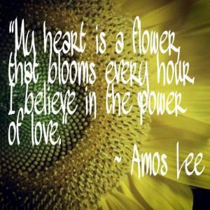 ... blooms every hour. I believe in the power of love.