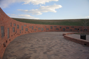 The Columbine Memorial located outside the high school today.
