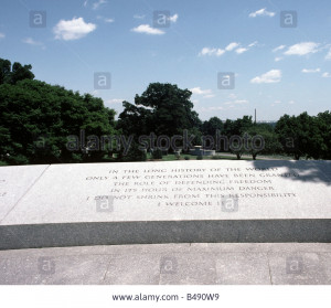 ... Kennedy at his gravesite in Arlington National Cemetery Virginia