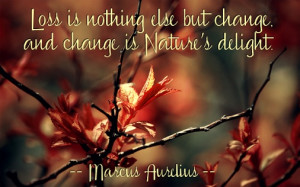 Quote for Today: Loss is nothing else but change, and change is Nature ...