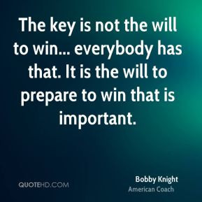 ... win... everybody has that. It is the will to prepare to win that is