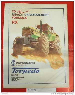 torpedo tractor rijeka croatia yugoslavia cardboard poster tracteur ...