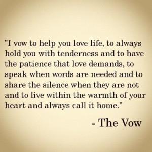 Engagement. Proposal. Love. / The Vow! Such sweet wedding vows.