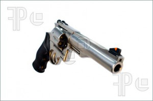 Pics of Stainless steel 44 magnum handgun, revolver isolated