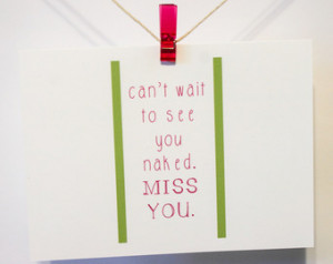 Miss You Card - Can't Wait to See You Naked - Valentine - Recycled ...