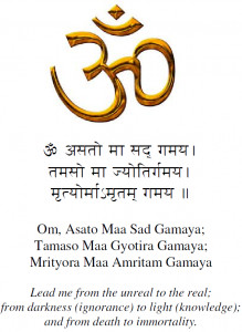 Asatoma sadgamaya -peace prayer in sanskrit with meaning