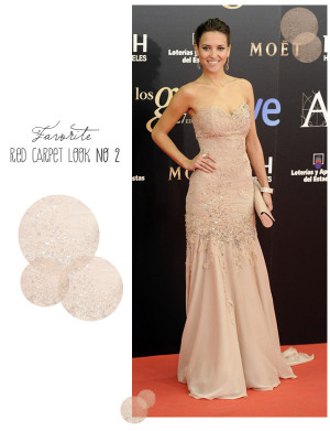 And last but not least Ana Fern ndez in a nude Santos Costura gown