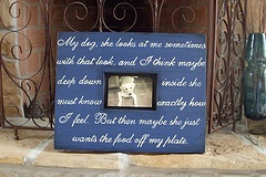 Hand painted picture frames with quotes.