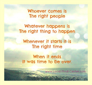 whoever comes is the right people
