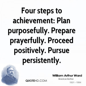 Four steps to achievement: Plan purposefully. Prepare prayerfully ...