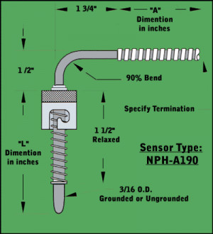 Fixed Bayonet Thermocouples - 90 Bend Thermocouple