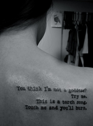 Right Back Shoulder Poem Tattoo For Girls