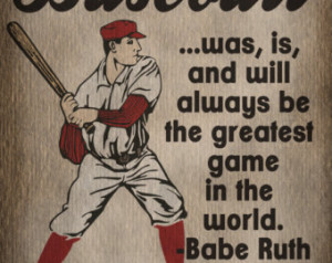 ... Baseball Art Print - Kids Baseball Room Decor - Babe Ruth Quote