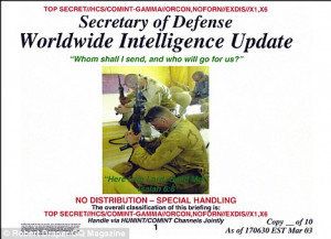 ... from Isaiah, on the front of this security briefing for George Bush