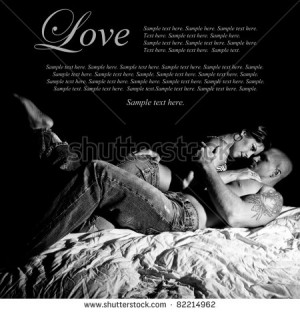Sexy Man And Woman in Love laying on a Bed In Love Classic Black and ...