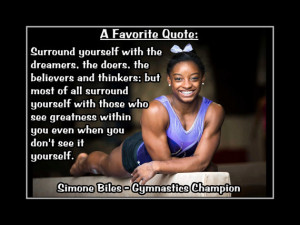 Gymnastics Poster Simone Biles Champion Gymnast Photo Quote Wall Art ...