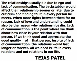 Tejas Patel about relationships | Friendship Quotes - a large ...
