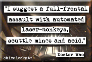 Doctor Who Strax Laser Monkeys Quote Fridge Magnet or Pocket Mirror ...
