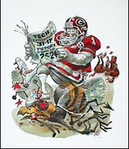 Humorous Funny University of Georgia Bulldogs Illustration Art