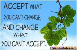 Accept what you can’t change, and change what you can’t accept.