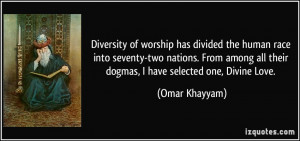 Diversity of worship has divided the human race into seventy-two ...