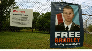 ... Bradley Manning outside the US Army's Fort George G Meade in Maryland