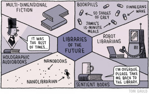 Libraries of the future . A cartoon by Tom Gauld, an extremely popular ...