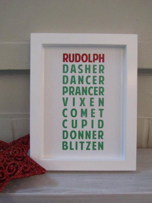 Christmas Decoration 'Reindeer' - Quote Wall Art