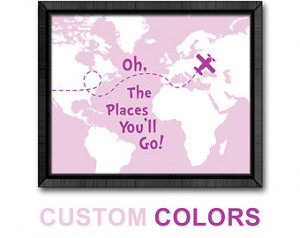 pink purple oh the place you'll go map dr seuss quotes poster oh the ...