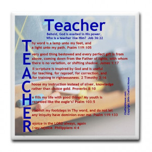 Teacher Acrostic Poem Tile Coaster