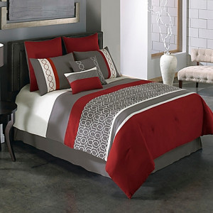 ... New gt Bed amp Bath gt Covington 8 Piece Comforter Set in Red Grey