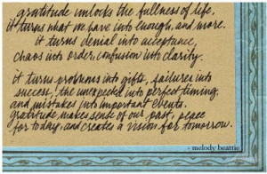 Quotes - Gratitude unlocks the fullness of life, it turns what we ...