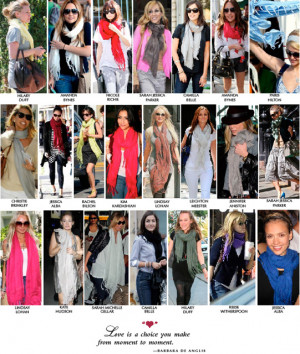 Love Quotes scarves loved by celebrities