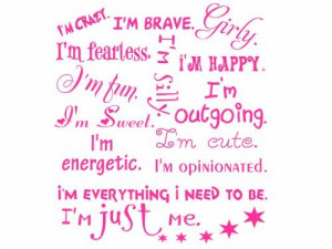 Am Just Me Girls Inspirational Vinyl Wall Decal - quotes home ...