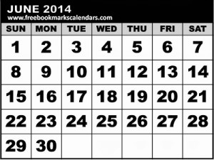 Black And White Calendar June