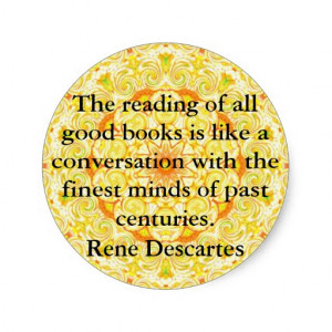 Rene Descartes Literature Quote Round Sticker