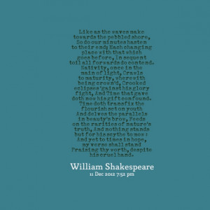 William Shakespeare Sonnet #60