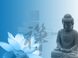 Wallpaper: blue lotus buddha diamond sutra quote HD wallpapers