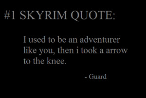 ... to be an adventurer like you, then i took an arrow to the knee