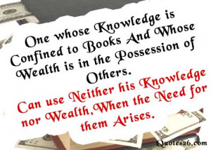 Knowledge and Money Quotes by Chanakya in English