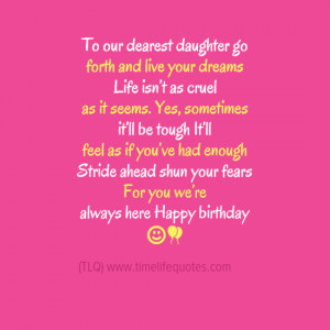 Inspirational Quotes For Your Daughter On Her Birthday