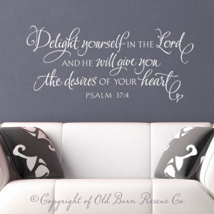 ... Wall Sticker - Delight yourself in the Lord - bible verse hand