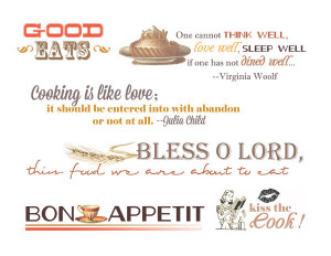 Food Quotes and Word Art for Your Scrapbook Layouts
