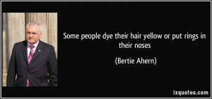 ... dye their hair yellow or put rings in their noses - Bertie Ahern