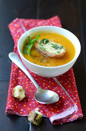 Sunday Soup: Squash Bisque with Herb Croutons - Verses from my Kitchen